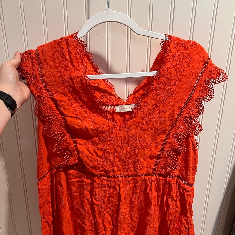 Adiva orange lace blouse